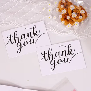 Minimalist black thank you cards set, perfect for gift packaging, greeting and notes.