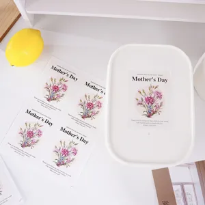 Adesivi rettangolari per confezioni regalo floreali della festa della mamma decor.