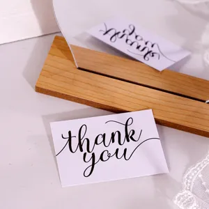 Minimalist black thank you greeting cards for gift packaging, message cards, 30pcs.