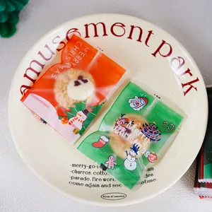 Christmas frosted cookie packaging bags cute snowman seal bags for holiday bakery treats gift 50pcs