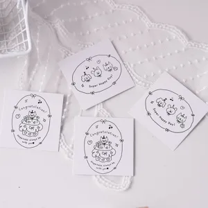 Handgezeichnete Illustration Ins-Stil Kindertag Grußkarte Karikatur Katze Tier Nachricht Notiz Weißer Karton Segen Karten Für Kinder Geschenk Schreiben DIY