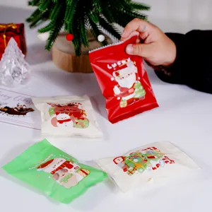 Christmas machine-sealed packaging bags for nougat and cookies, cute festive designs.