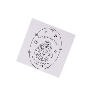 Handgezeichnete süße Katzen-Grußkarte zum Kindertag, leere Papierkarte für liebe Wünsche.