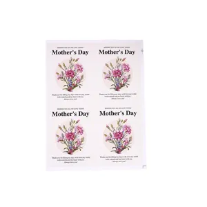 Adesivi floreali rettangolari festa della mamma, set 4 etichette per scatole regalo fai da te.