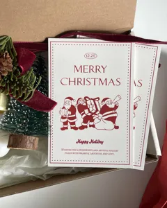Christmas greeting card holiday gift card florist decorative message card design set