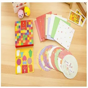 Schattige Koreaanse stationery kerst wenskaartenset met kleurrijke doos en leuke kaarten.