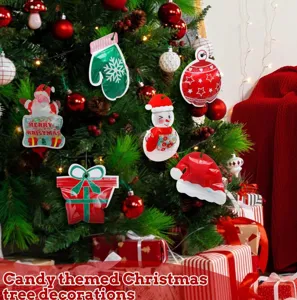 Sacchetti di caramelle natalizie appendibili, bustine ziplock regalo festive per feste.