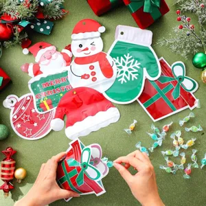 Sacchetti regalo di Natale da appendere, buste di plastica per caramelle e feste.