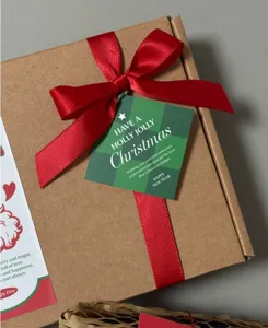 Christmas gift card hang tags set, green diamond design holiday blessing message greeting cards.