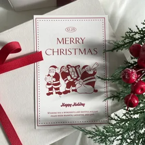 Christmas greeting card holiday gift decoration message card with classic Santa illustration 30pcs