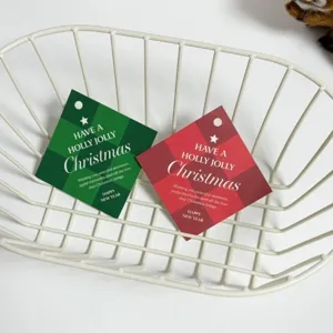 Christmas gift cards red green diamond greeting cards holiday party hanging tags pack