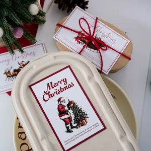 Christmas gift wrapping cards with Santa Claus graphic holiday decoration pack 30 pcs set