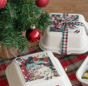 Dettaglio nastro scozzese di Natale, nastro decorativo per confezioni regalo vista ravvicinata.