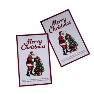 Christmas greeting cards vintage Santa Claus gift wrapping decorative cards holiday supply