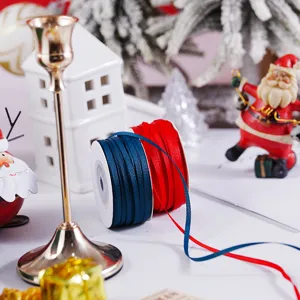 Weihnachten Ripsband Gewebtes Band Polyester-Baumwollmischung Rot Grün Feiertag Geschenkverpackung Bastelband Zubehör