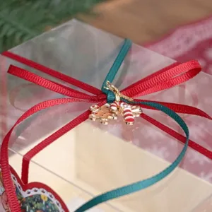 Weihnachtsgeschenk Schleifenband 3mm rot und grün Ripsband für festliche Geschenkverpackung