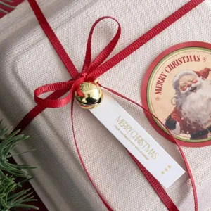 Weihnachten rotes Band 3mm breit Geschenkverpackung Ripsband für Feiertag Dekoration Set