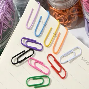 Colorful Morandi paper clips, cute metal clips for office, school, and planner journaling.