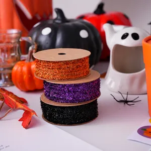 Juego de rollos de cinta brillante de Halloween para envolver regalos y decoración de fiestas.
