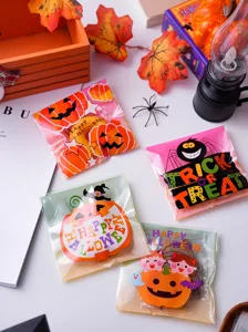 Halloween selbstklebende Keksbeutel transparente Bonbonverpackung fuer Backparty Geschenke