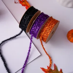 Cinta de alambre metálico de Halloween para envolver regalos y hermosa decoración de fiestas.