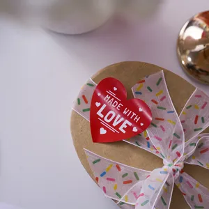 Heart shape gift wrapping seal sticker with love design for romantic Valentine festival decor