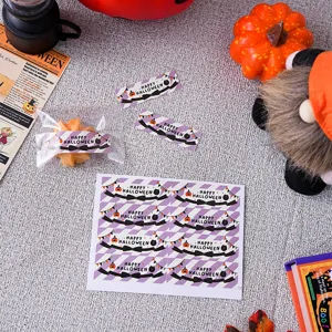 Halloween sticker labels roll strip pumpkin ghost design gift sealing stickers pack 8pcs