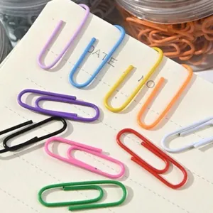Colorful Morandi paper clips set for office school stationery and gift card decoration main view
