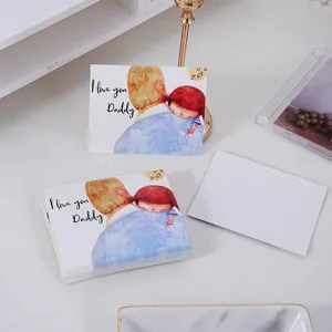 Vatertag Grußkarten Aquarell Papa und Kind Design Notizkarten für Blumensträuße Geschenke