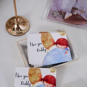 Vatertag Grußkarten Aquarell Design Nachrichtenkarte für Blumensträuße 30er Set.
