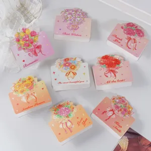 Set από 8 floral πτυσσόμενες κάρτες ευχών, ρομαντικές κάρτες για γιορτές και δώρα τώρα.