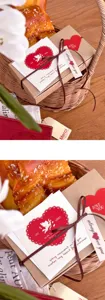 Valentinstag Herz Engel quadratische Grußkarte Geschenkverpackung Papier Detailansicht