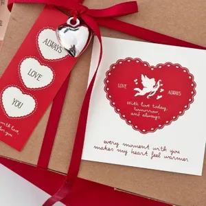 Valentinstag Grusskarte Set Liebe Engel quadratisch Geschenk Verpackung Dekoration