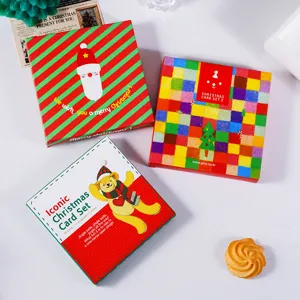 Koreaans creatief schattig kerstkaart doosset met 3 feestelijke ontwerpen voor vakantiecadeaus.