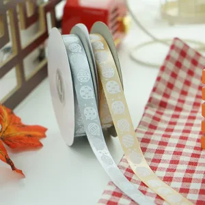 Ruban decoratif de Noel 1.5cm largeur or argent emballage cadeau ruban d'artisanat 25 yards