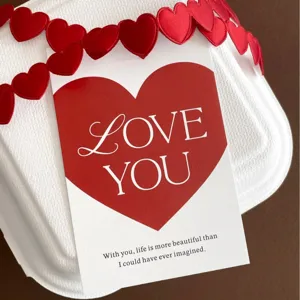 Valentine Day Romantic Heart Greeting Card Paper Packaging Tag Message Gift Cards Decor For Bakery Holiday Party Decoration