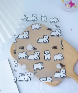 Cute cartoon white bear frosted cookie packaging pouch stand up plastic biscuit storage bag detail