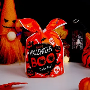 Sac à bonbons en plastique oreilles de lapin Halloween, joli sac cadeau pour fête.
