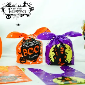 Sachets de bonbons oreilles de lapin d'Halloween, jolis emballages en plastique pour fêtes.