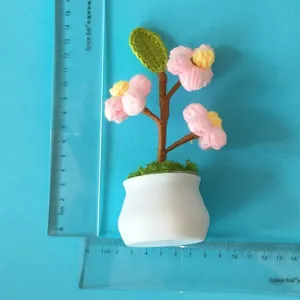 Handmade crochet potted flower knitting plant mini desktop decoration craft items