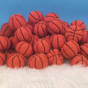 Kids Handmade Knitted Crochet Basketball Sandbag Toy Soft Wool Juggling Ball Children Outdoor Sports Throwing Game Toy