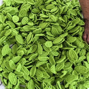 Handgemachte Gestrickte Wolle Blatt DIY Simulierte Blume Zubehör Grüne Häkeln Pflanzenblätter Für Home Decor Handwerk
