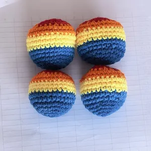 Handgemaakte gehaakte garen ballen set, kleurrijke gradient juggleballen voor kinderen speelgoed.