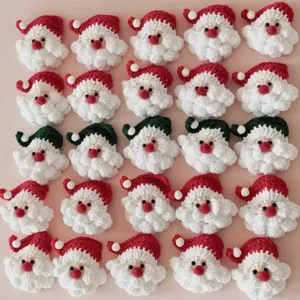 Handgehäkelte Weihnachtsmann Kopf Zubehör DIY Gestricktes Woll Weihnachten Haarspange Brosche Festliche Party Bastelbedarf