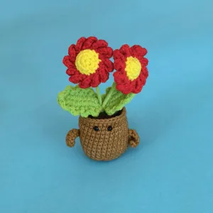 Fiore in vaso all'uncinetto pianta carina decorazione da scrivania regalo creativo