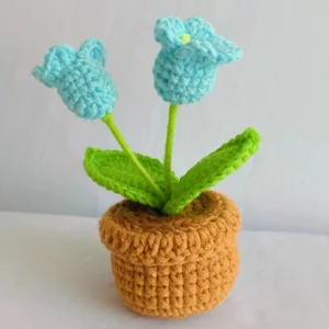 Handmade crochet lily of the valley potted plant cute yarn flower home decor gift for desk