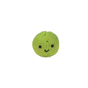Handgemaakte gehaakte groene smiley stressverlichting speelgoedbal, schattige pluche bal voor dagelijks.