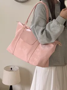 Große rosa Reise-Tragetasche, lässiger Alltagsstil, perfekt für Aufbewahrung und Outdoor-Ausflüge.