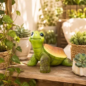 Vaso per piante grasse tartaruga carina, statuetta tartaruga verde per decorazione giardino.