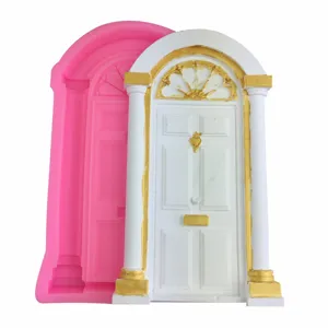 Villa Gate Shape Silicone Mold For Cake Decoration Fondant Gumpaste Chocolate Baking Mold Cupcake Topper Sugar Craft Tools